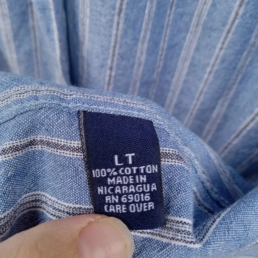 Consensus Vintage Chambray Button Down Blue Verti… - image 4